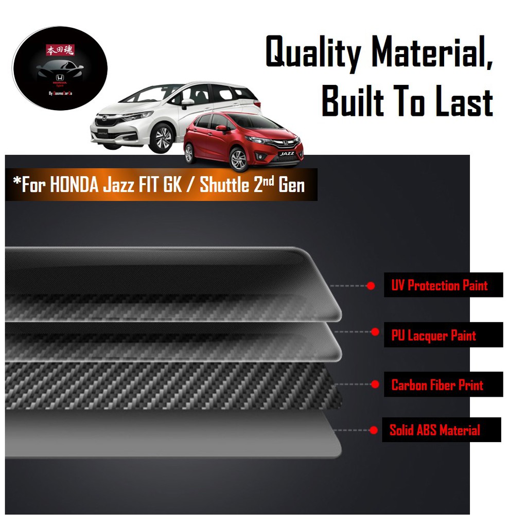 Honda Jazz/Fit & Shuttle Interior Window Panel Cover Carbon Fiber Trim Accessories For GK GK3 GK5 GP3 GP5 GK8 GK9 GP8 GP9