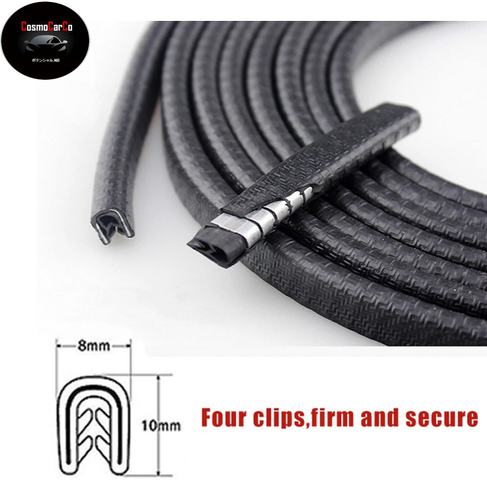 Car Door Edge Protector Steel U-Shape Door Edge Trim Guard Protection Seal Anti Collision Strip