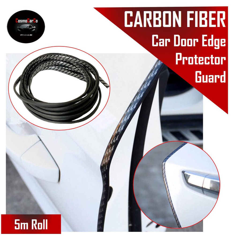 Carbon Fiber Design 5M Car Door Edge Protector Door Guard Bumper Anti Collision Strip