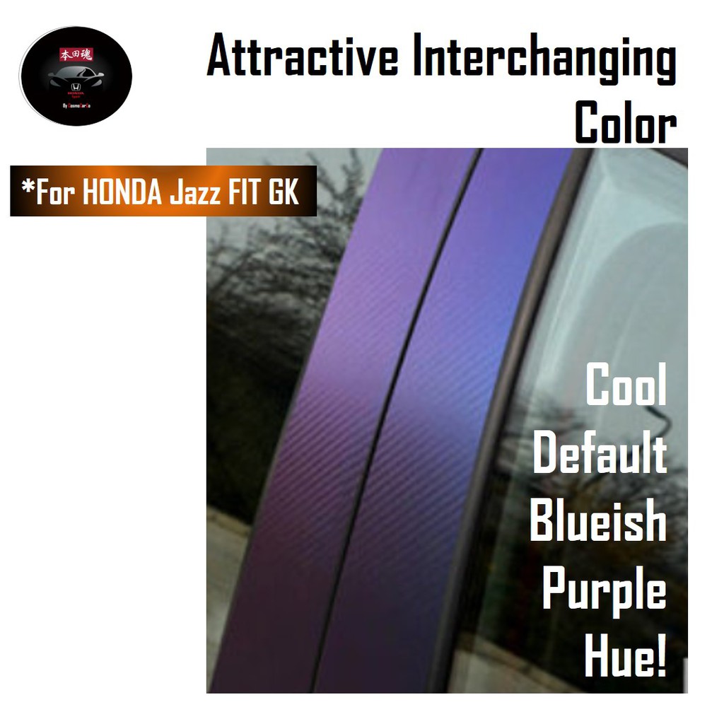 Honda Jazz/Fit Window Pillar Door Sticker Chameleon Carbon Fiber Decal Car Accessories GK GK3 GK5 GP3 GP5
