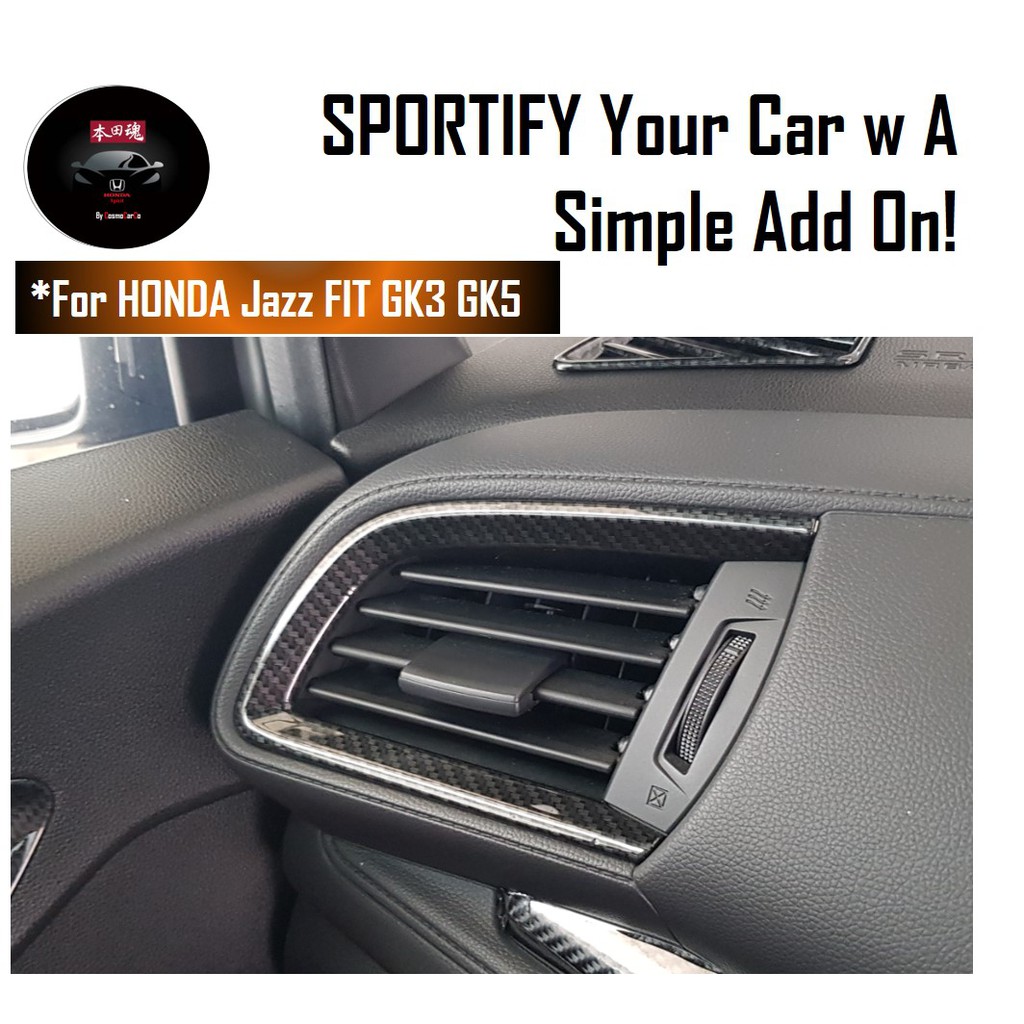Honda Jazz/Fit Air Vent Trim Aircon Vents Border Outlet Frame Carbon Fiber Car Accessories For GK GK3 GK5 GP3 GP5