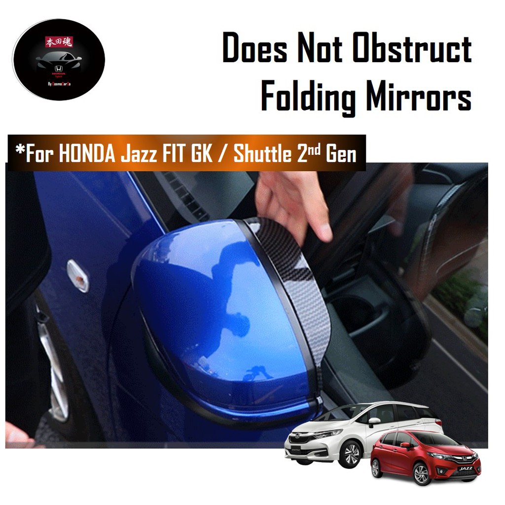 Honda Jazz/Fit & Shuttle Side Mirror Visor Rain Sun Shield Carbon Fiber Design Accessories For GK GK3 GK5 GP3 GP5 GK8 GK9 GP8 GP9
