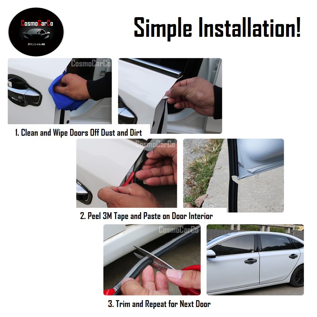 10M Car Door Edge Protector B-Shape Sound Proof Door Edge Rubber Guard  Noise Insulation Reduction Strip