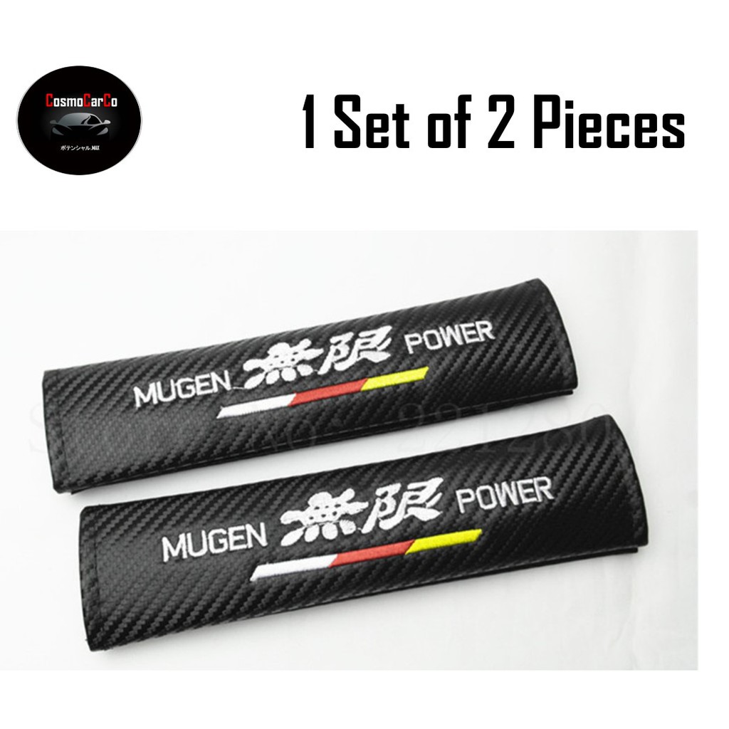 MUGEN Power Car Seat Belt Cover Seatbelt Shoulder Pad Cushion For HONDA Jazz Fit Vezel Shuttle Freed Civic Stream