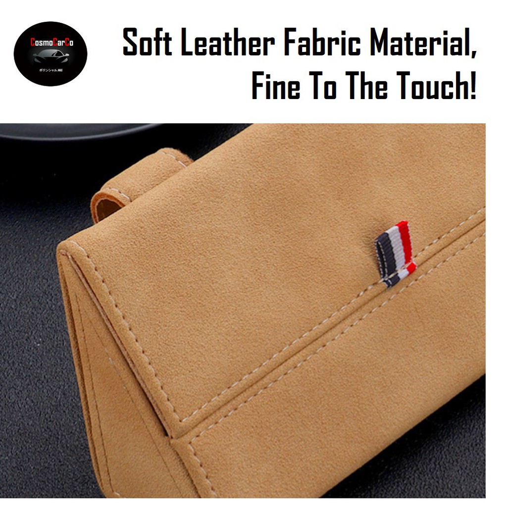 Suede Car Sunglasses Box Holder Hard Case Sun Visor Clip On Organiser Sunglass Card Storage Accessories