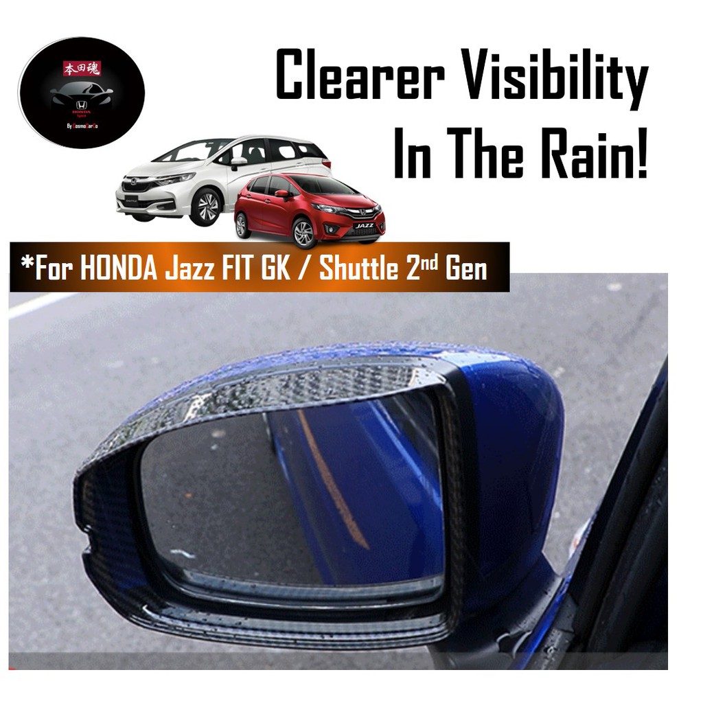 Honda Jazz/Fit & Shuttle Side Mirror Visor Rain Sun Shield Carbon Fiber Design Accessories For GK GK3 GK5 GP3 GP5 GK8 GK9 GP8 GP9