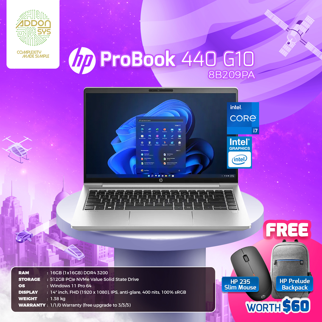 HP ProBook 440 G10 Notebook PC 8B209PA - AddOn Systems Pte Ltd