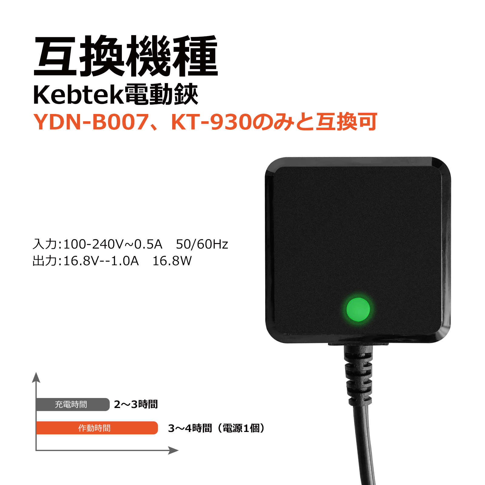 Kebtek 電動剪定鋏KT-930/YDN-B007の充電器