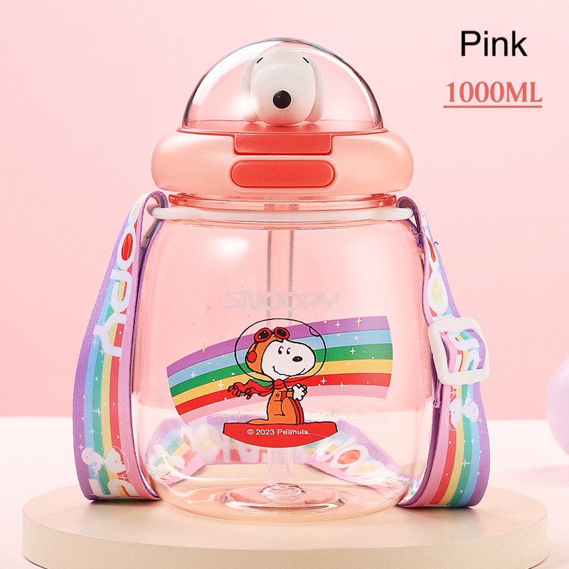 Snoopy Big Capacity Tritan Water Bottle with Strap 1000ml