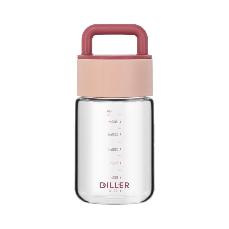 Diller Borosilicate Glass Tea Bottle Cup 420ml (MLH568)