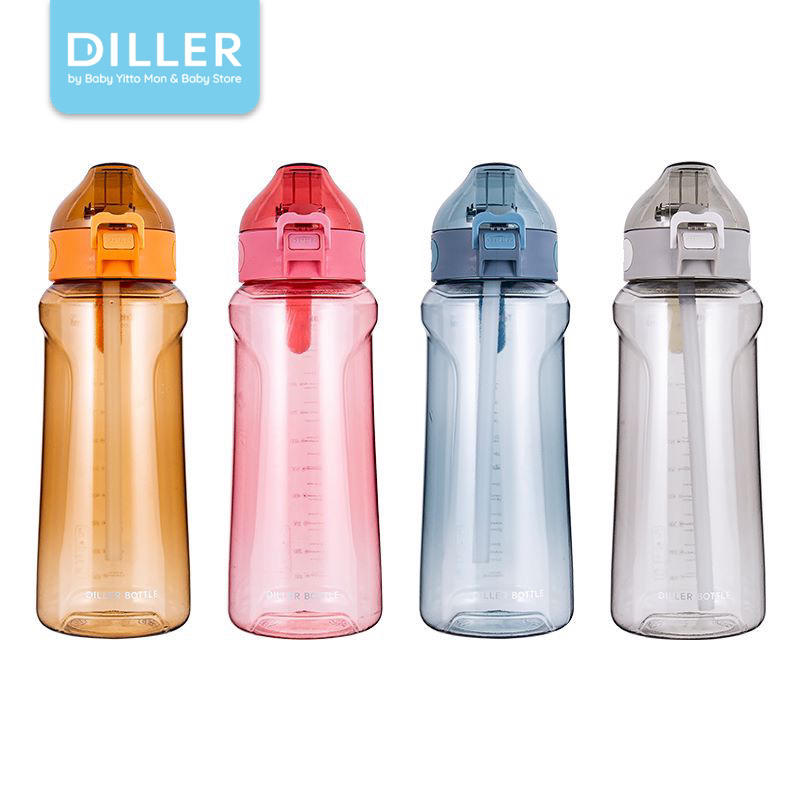 Diller Tritan Sport Water Bottle with Straw 1100ml (DB004)