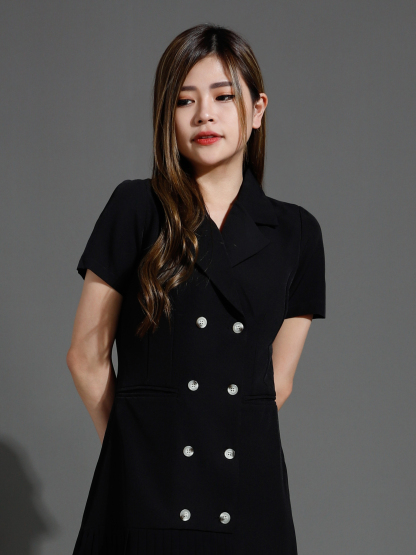 Formal Side Pleated Dress 26537