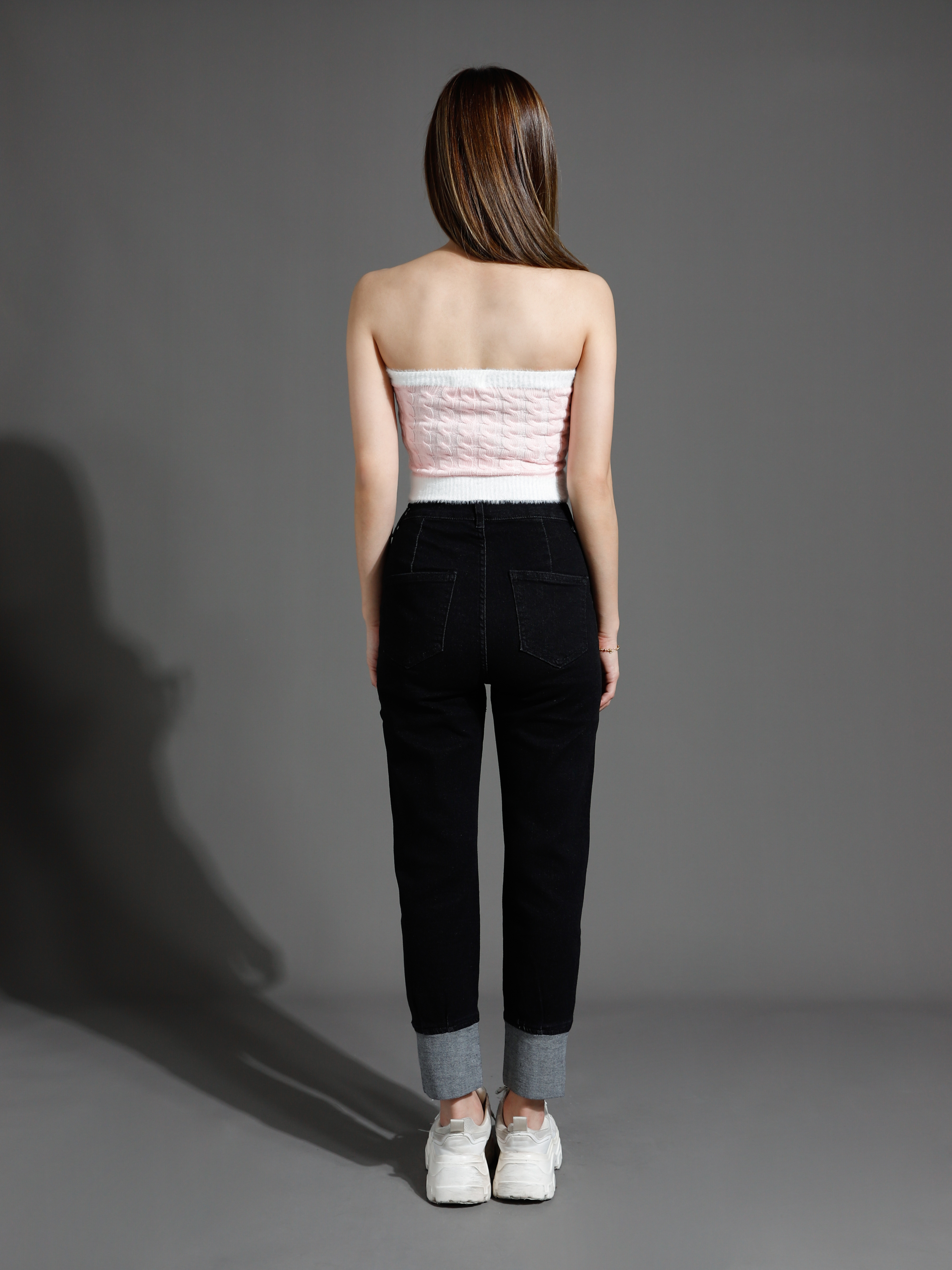 Knitted Front Decorative Gold Button Top 26507