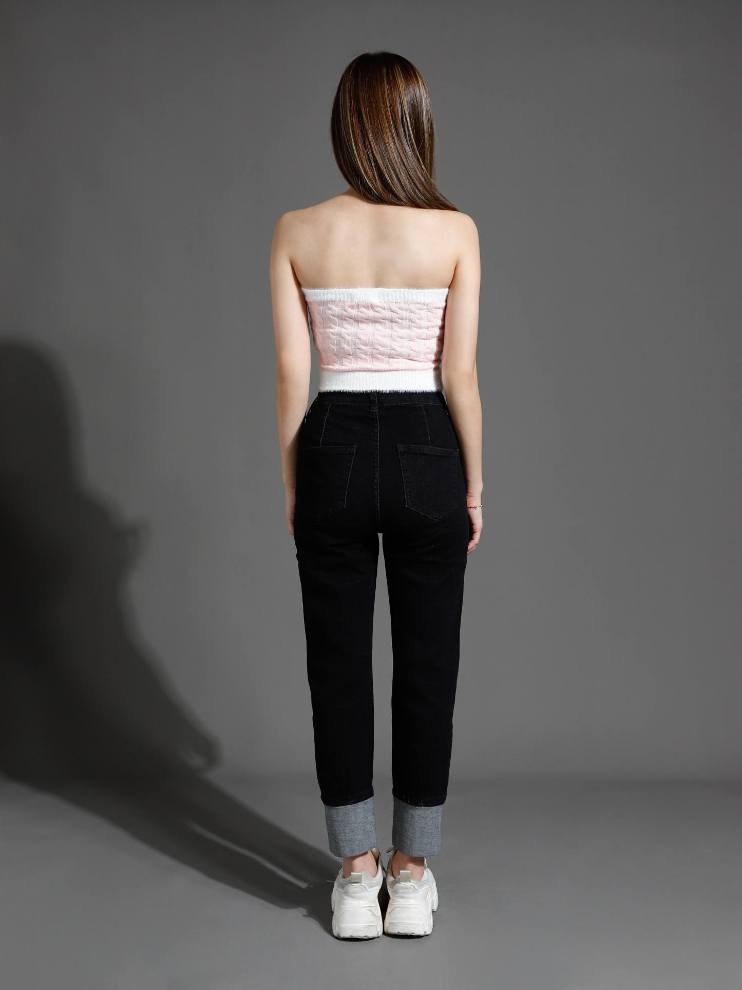 Knitted Front Decorative Gold Button Top 26507