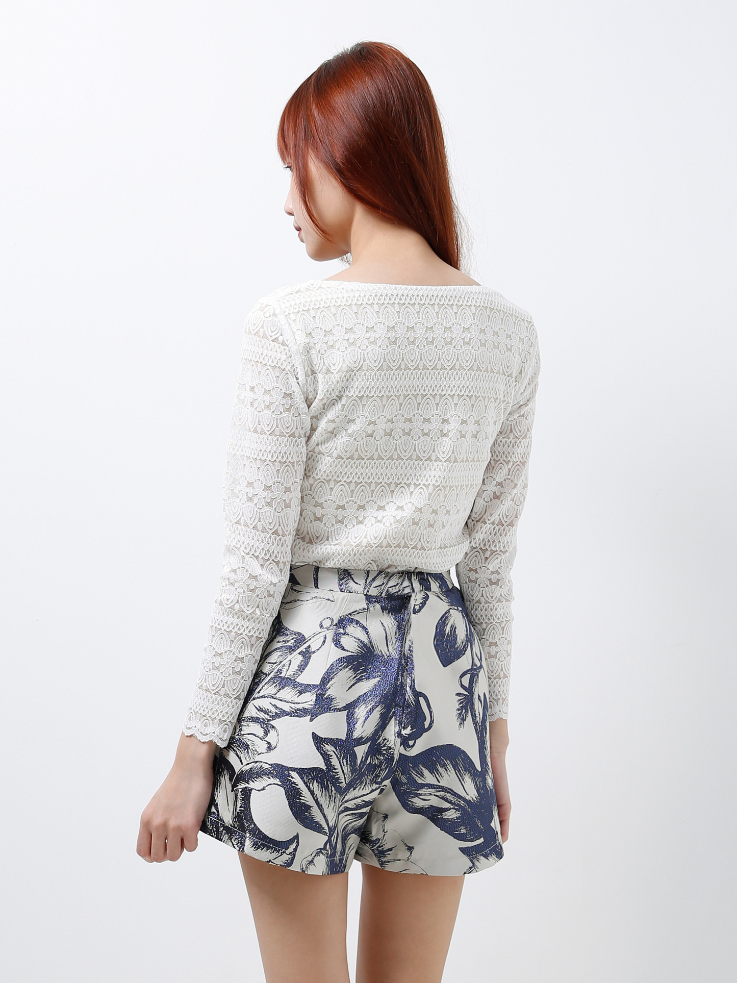 Floral Jacquard Shorts Ac2-04
