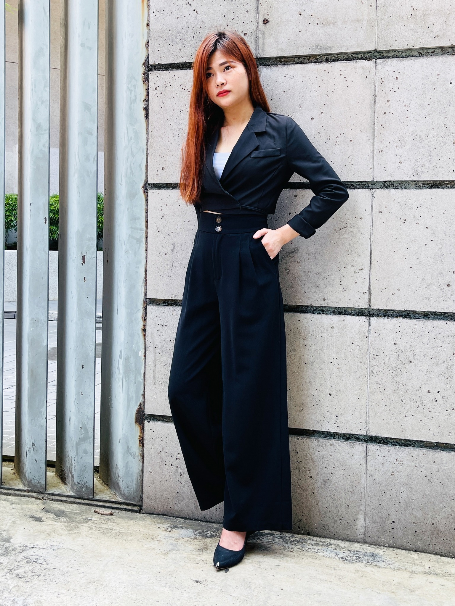 Ollar With Waist Strap Long Sleeve Blazer 22440