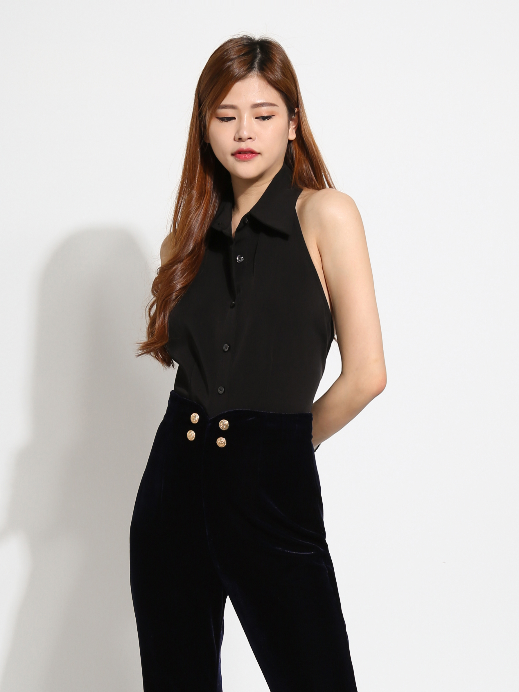 Halter Back Tie Up Top AC049