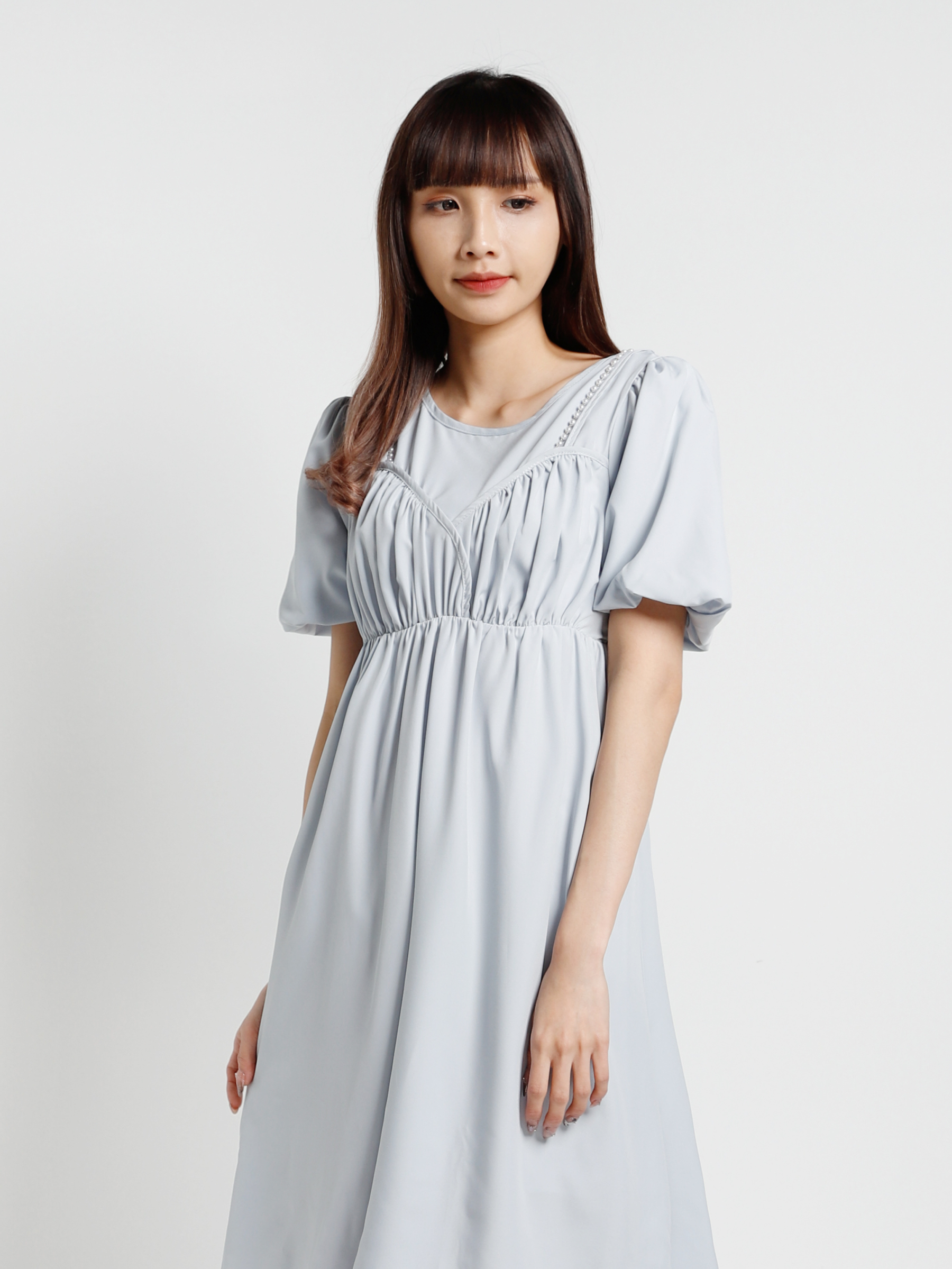 Pleated Short Sleeve Dress 15183