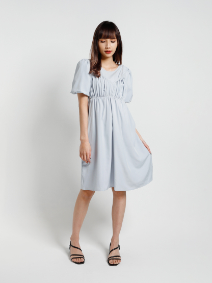 Pleated Short Sleeve Dress 15183