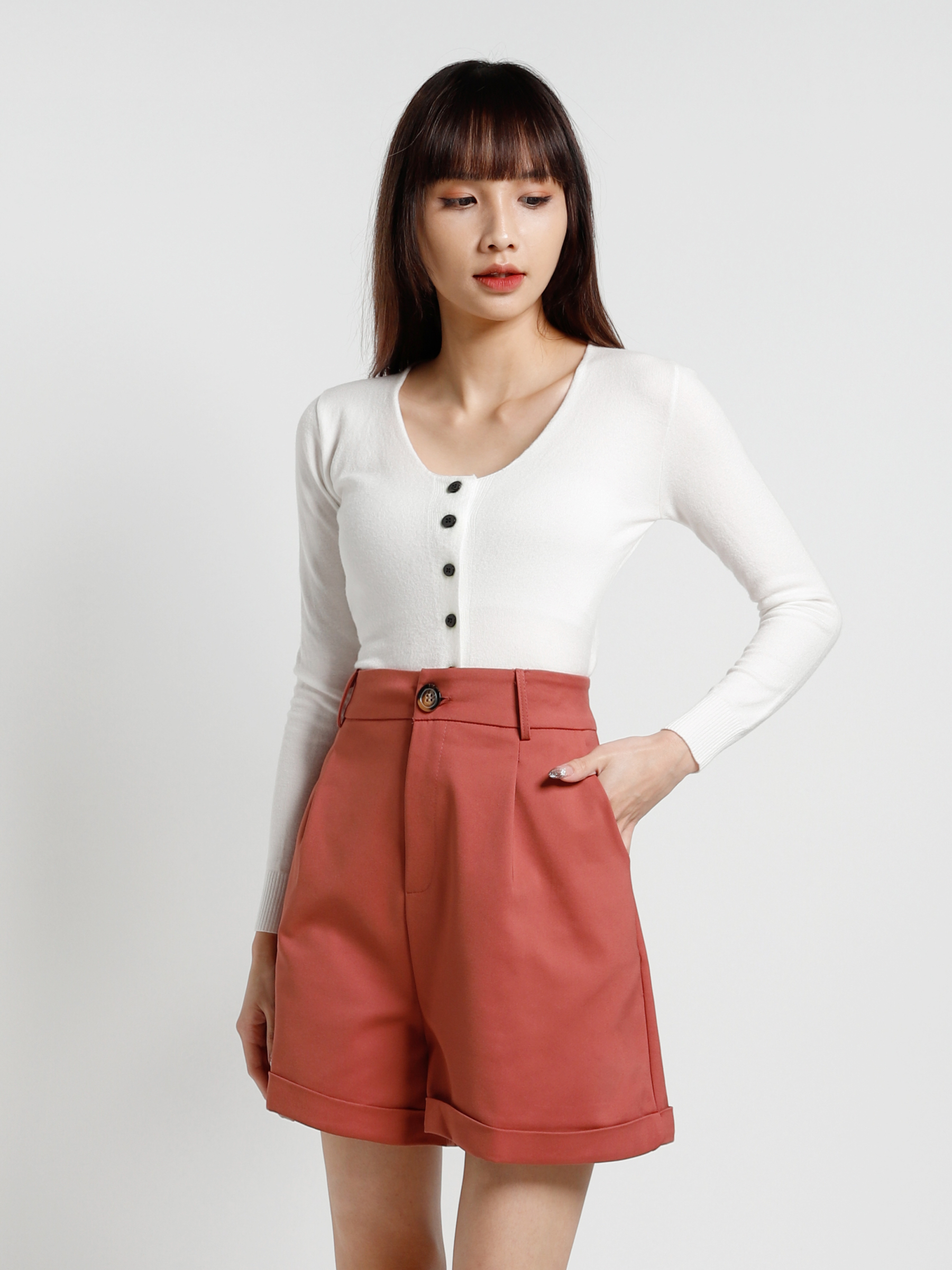 Formal With Front Button Short Pants 15798
