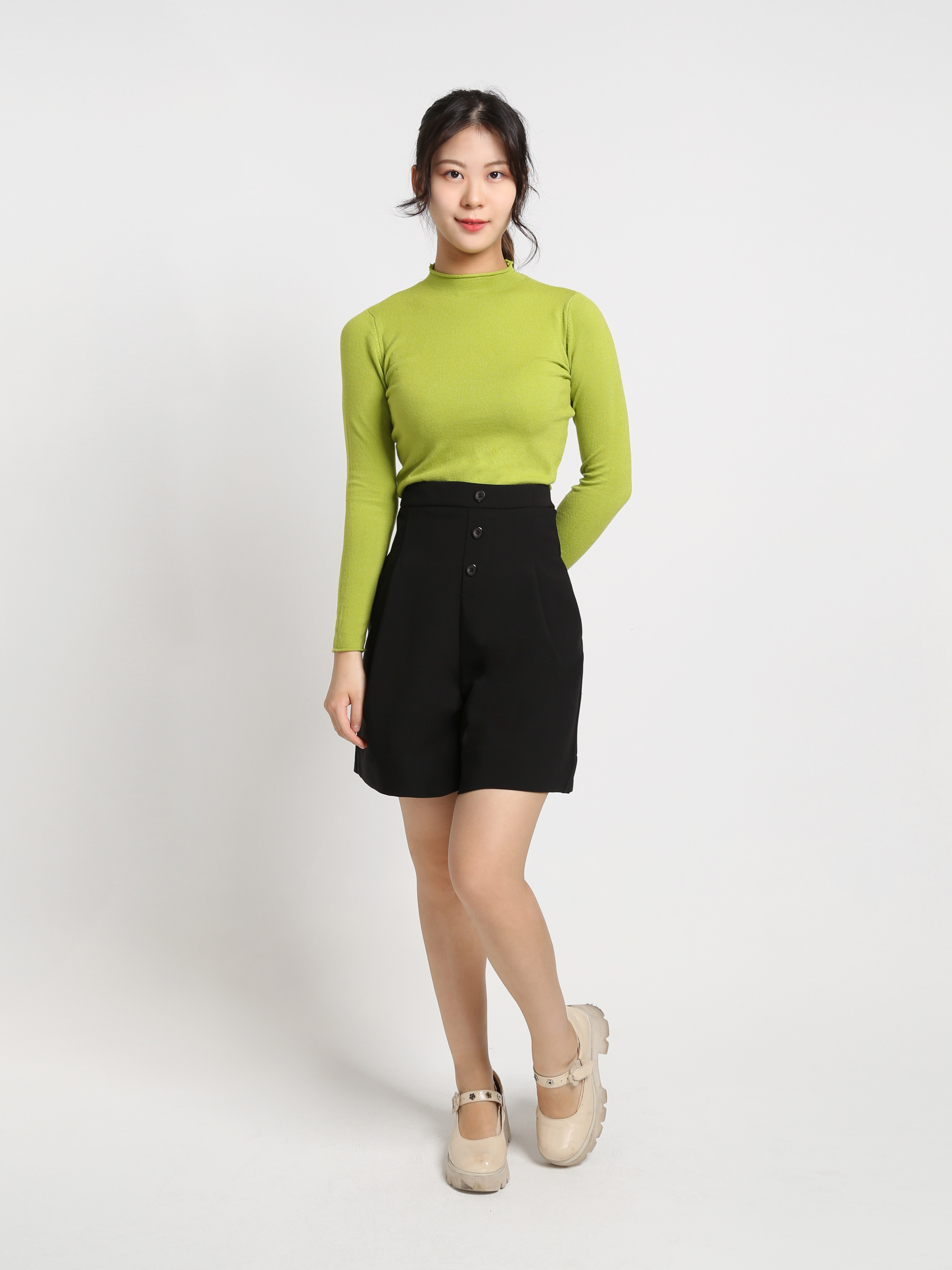 Knitted Turtle Neck Long Sleeve Top 16019