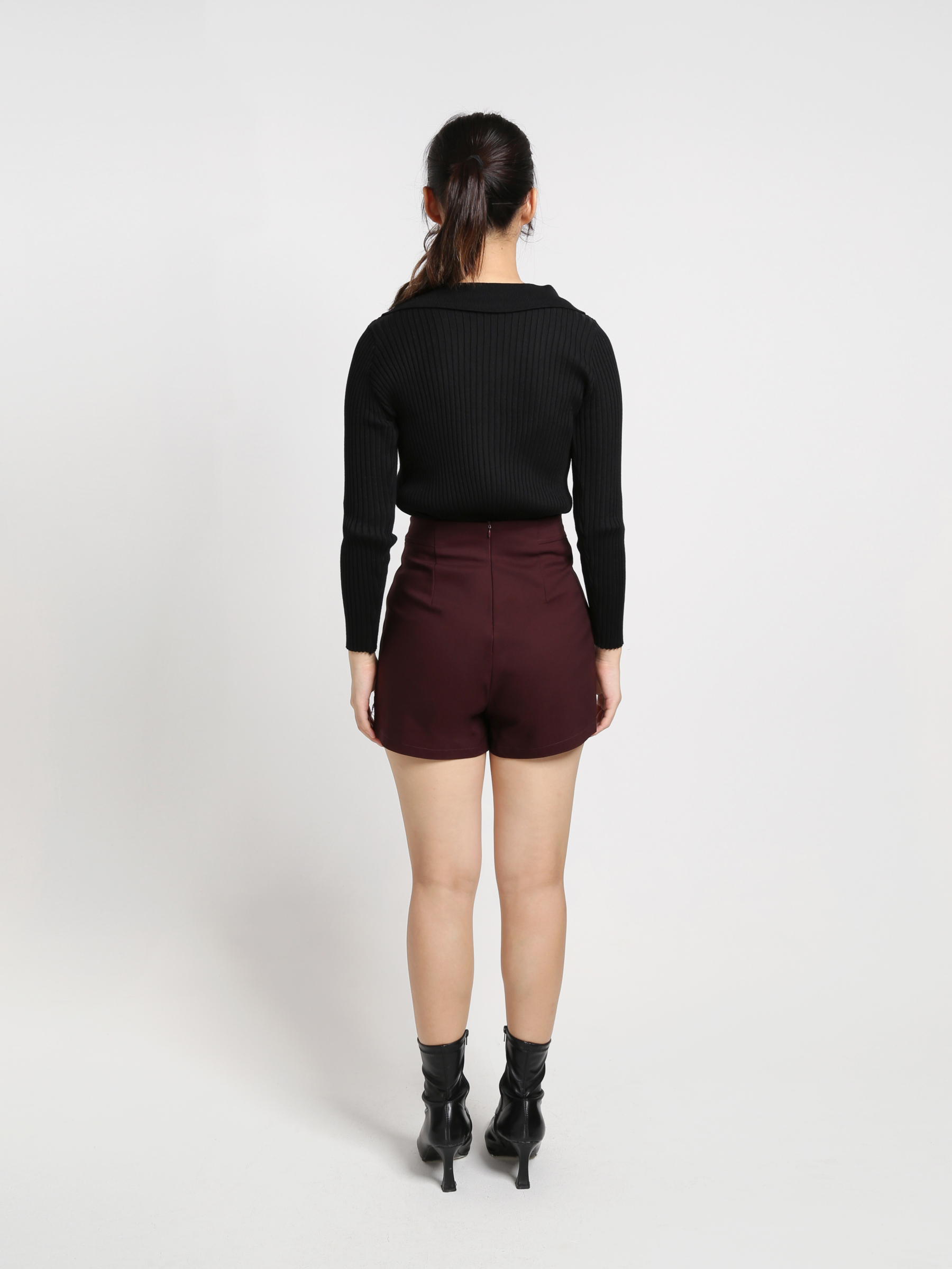 Collar Front Button Knitted Top 18544