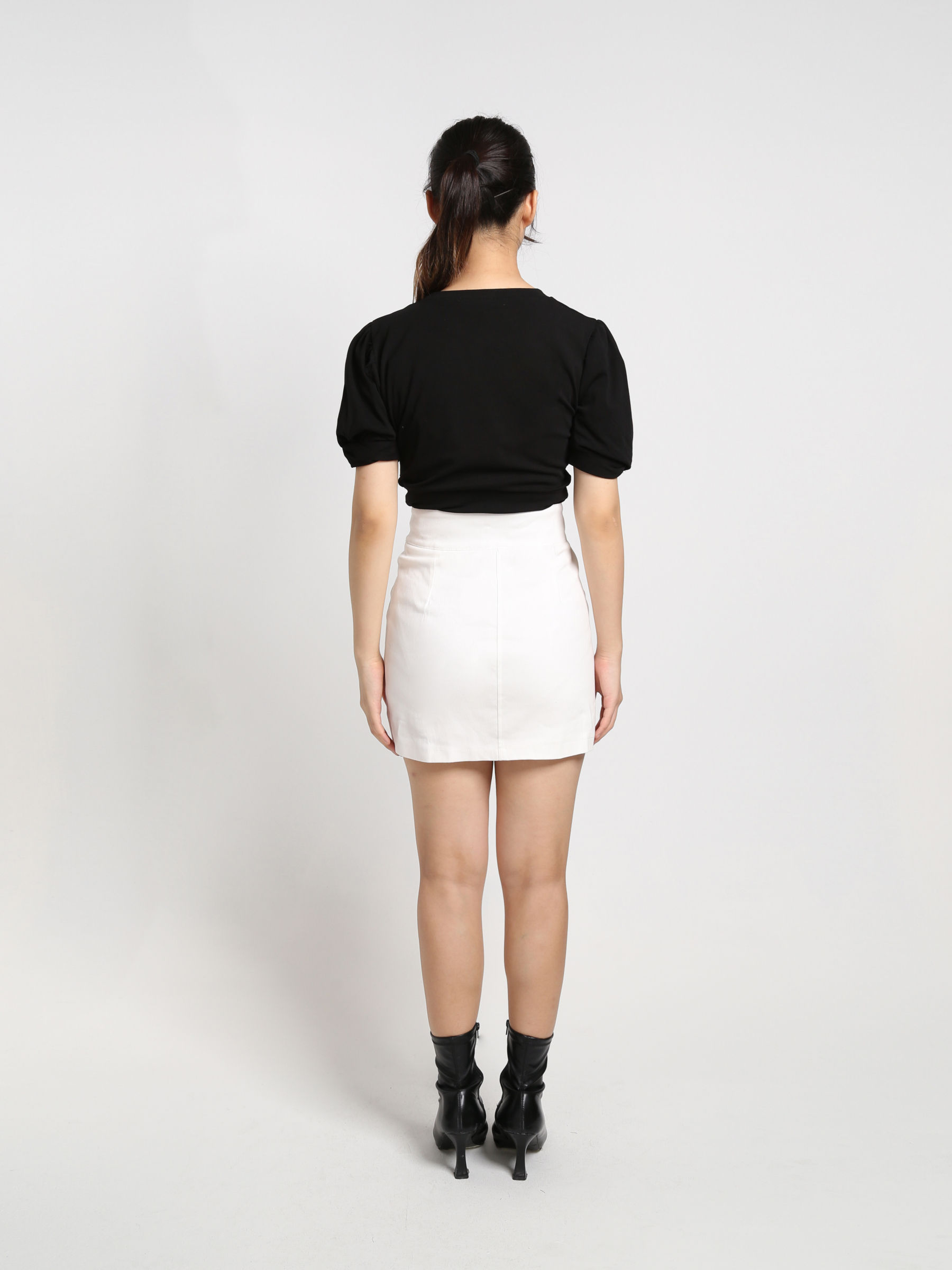 Denim Side Button Skirt Pants 19127