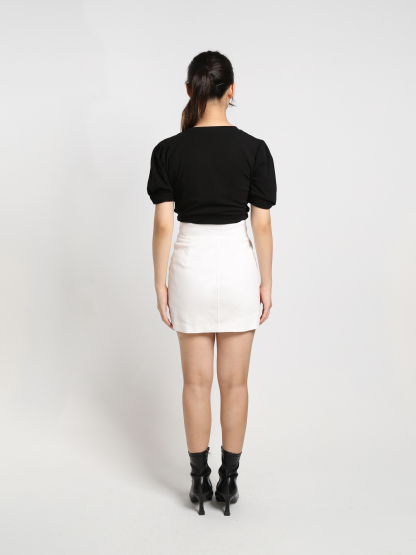 Denim Side Button Skirt Pants 19127