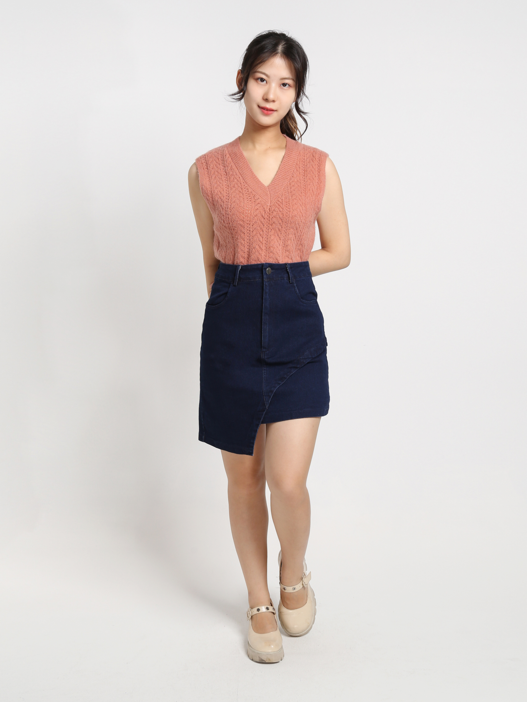 High Waist Irregular Long Wrap Skirt 19117