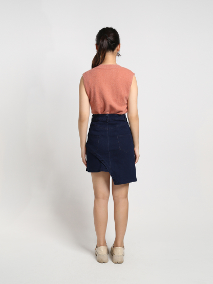 High Waist Irregular Long Wrap Skirt 19117