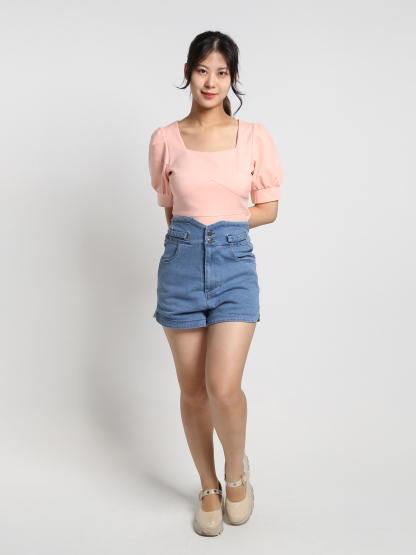 Square Neck With Sleeve Top 19100