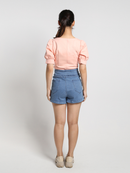 Square Neck With Sleeve Top 19100