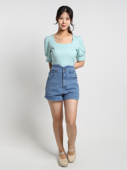 Square Neck With Sleeve Top 19100