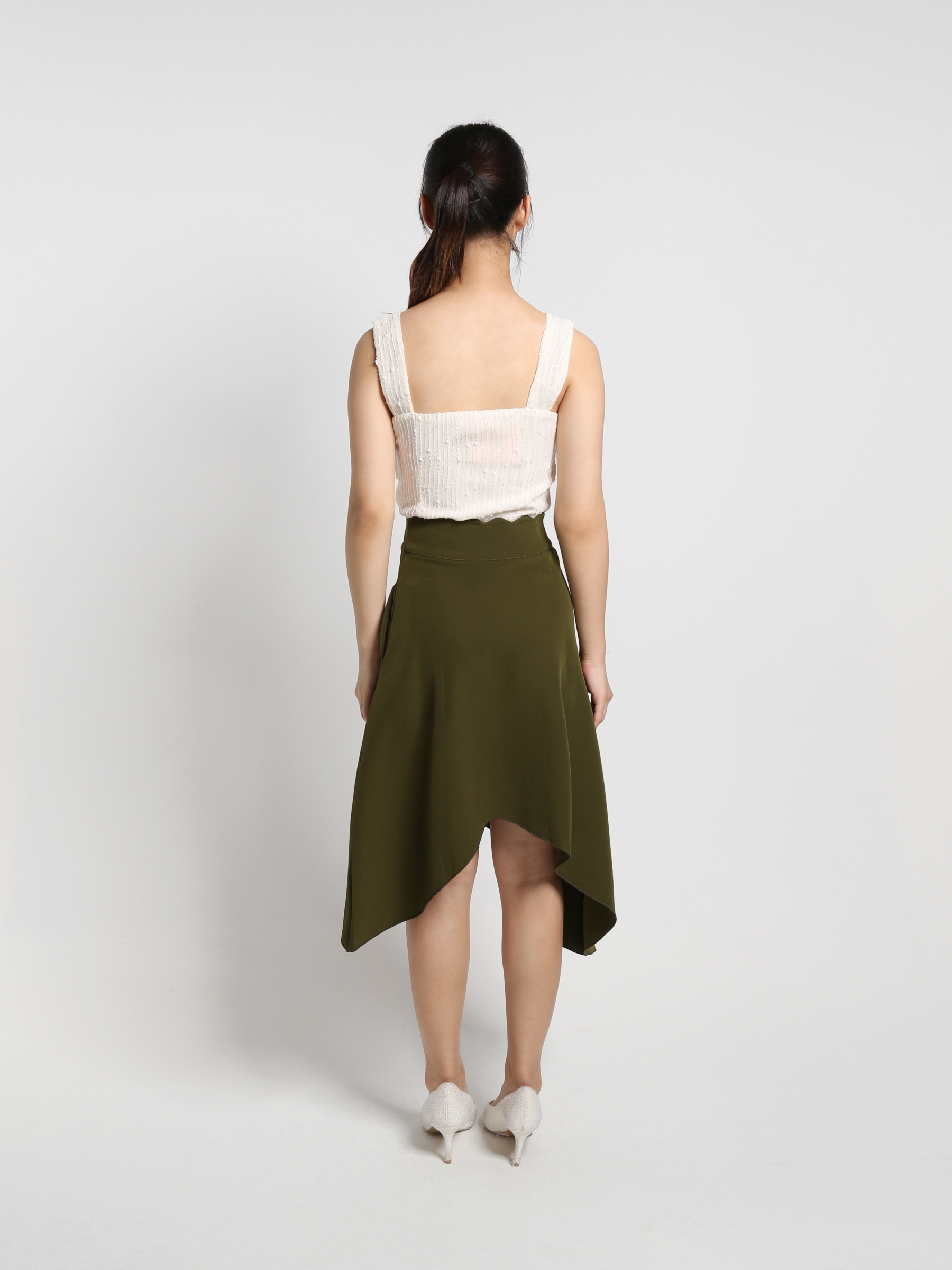 Lace Sleeveless Draped Crop Top 18253