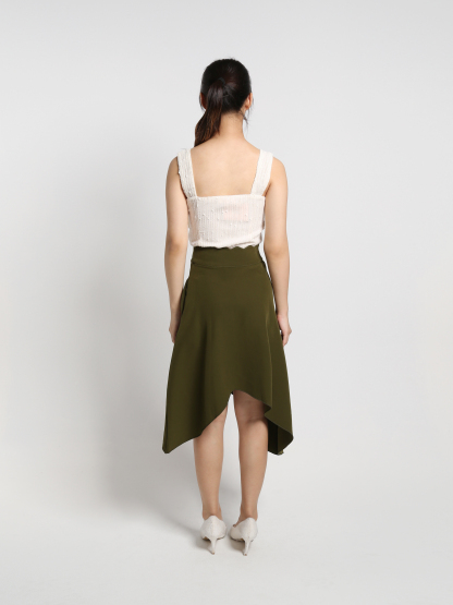 Lace Sleeveless Draped Crop Top 18253