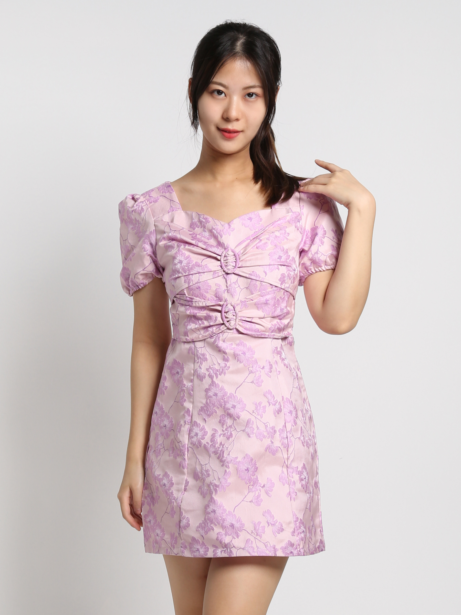 Front Ribbon Pattern Dress 19173