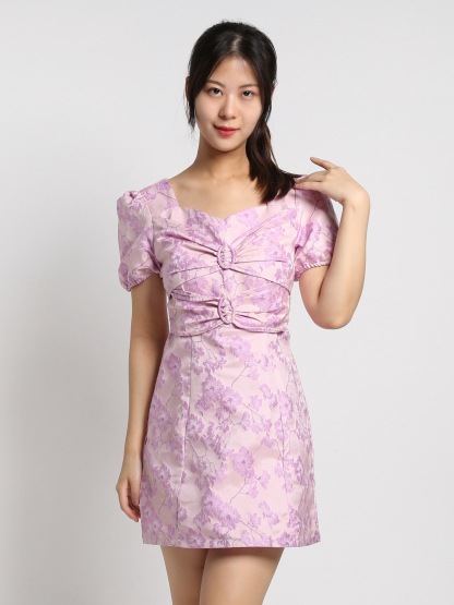 Front Ribbon Pattern Dress 19173