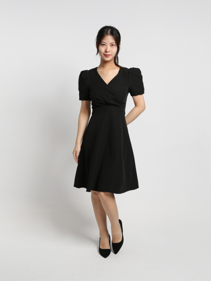 Formal Wrap V Neck Dress 18382