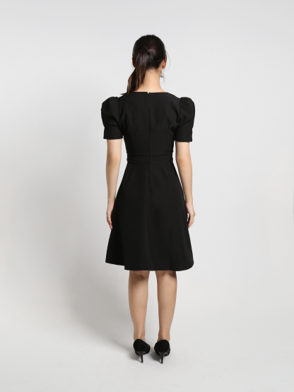 Formal Wrap V Neck Dress 18382