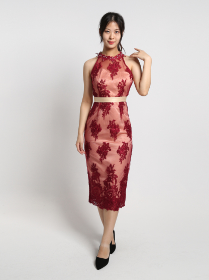 Halter Lace Dress 19043