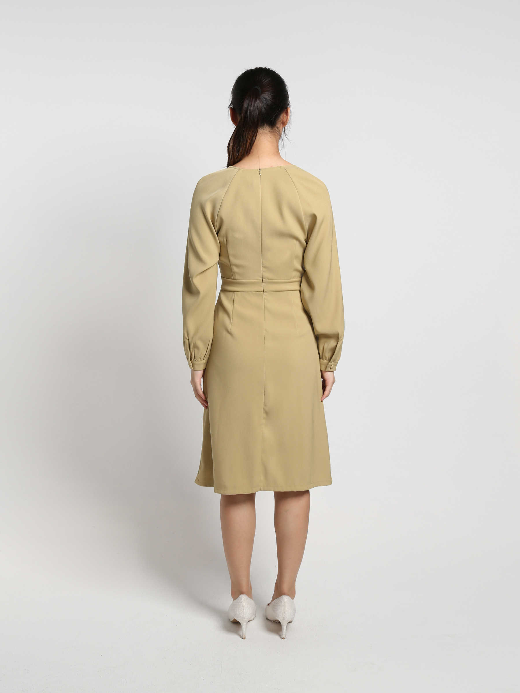 Dot Sleeve Line Dress 19091