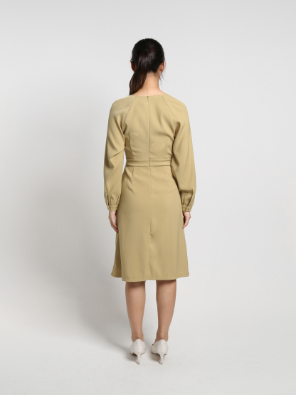 Dot Sleeve Line Dress 19091