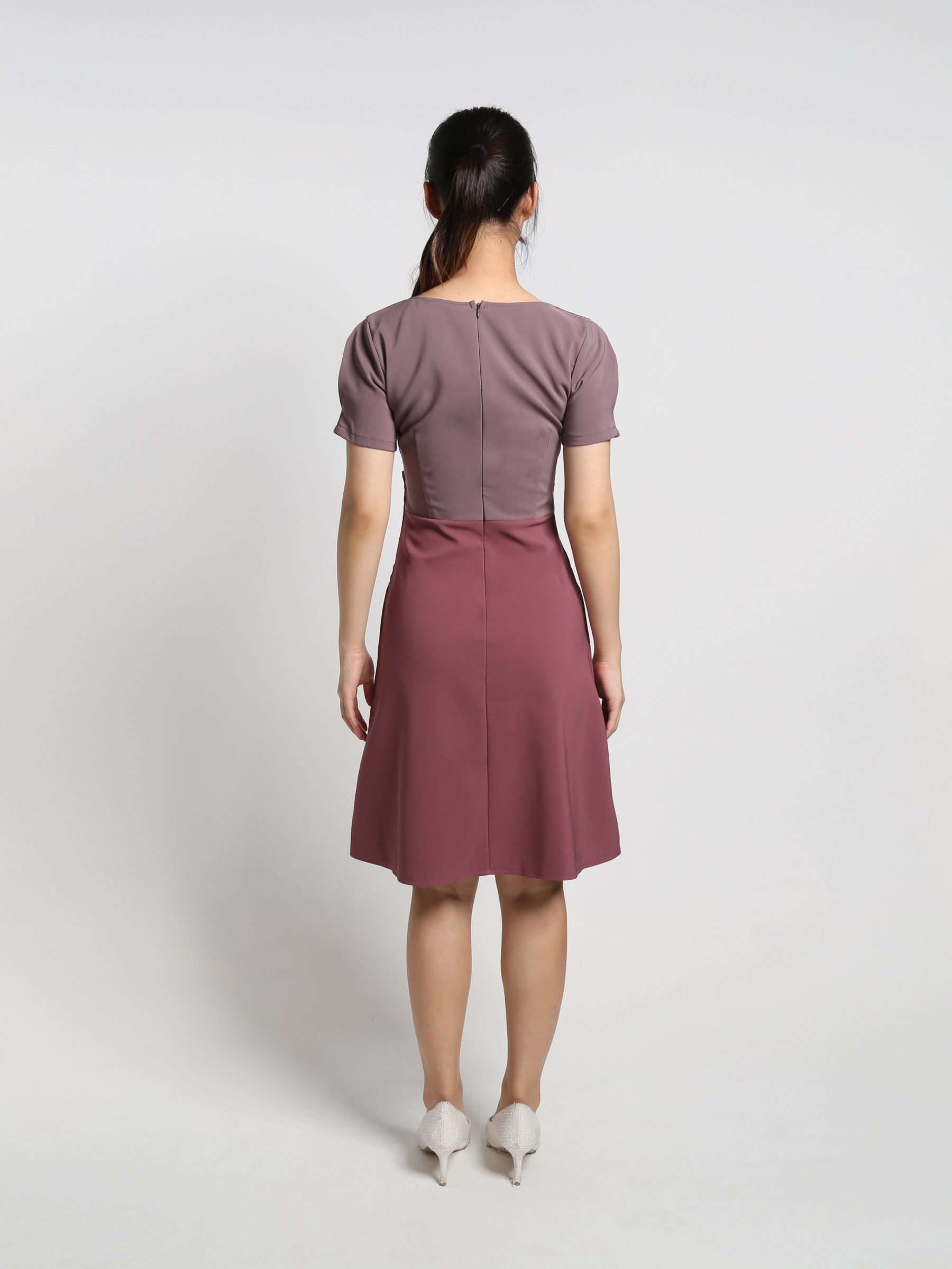 Two Tone Irregular Long Dress 19090