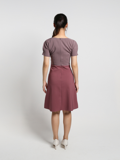 Two Tone Irregular Long Dress 19090