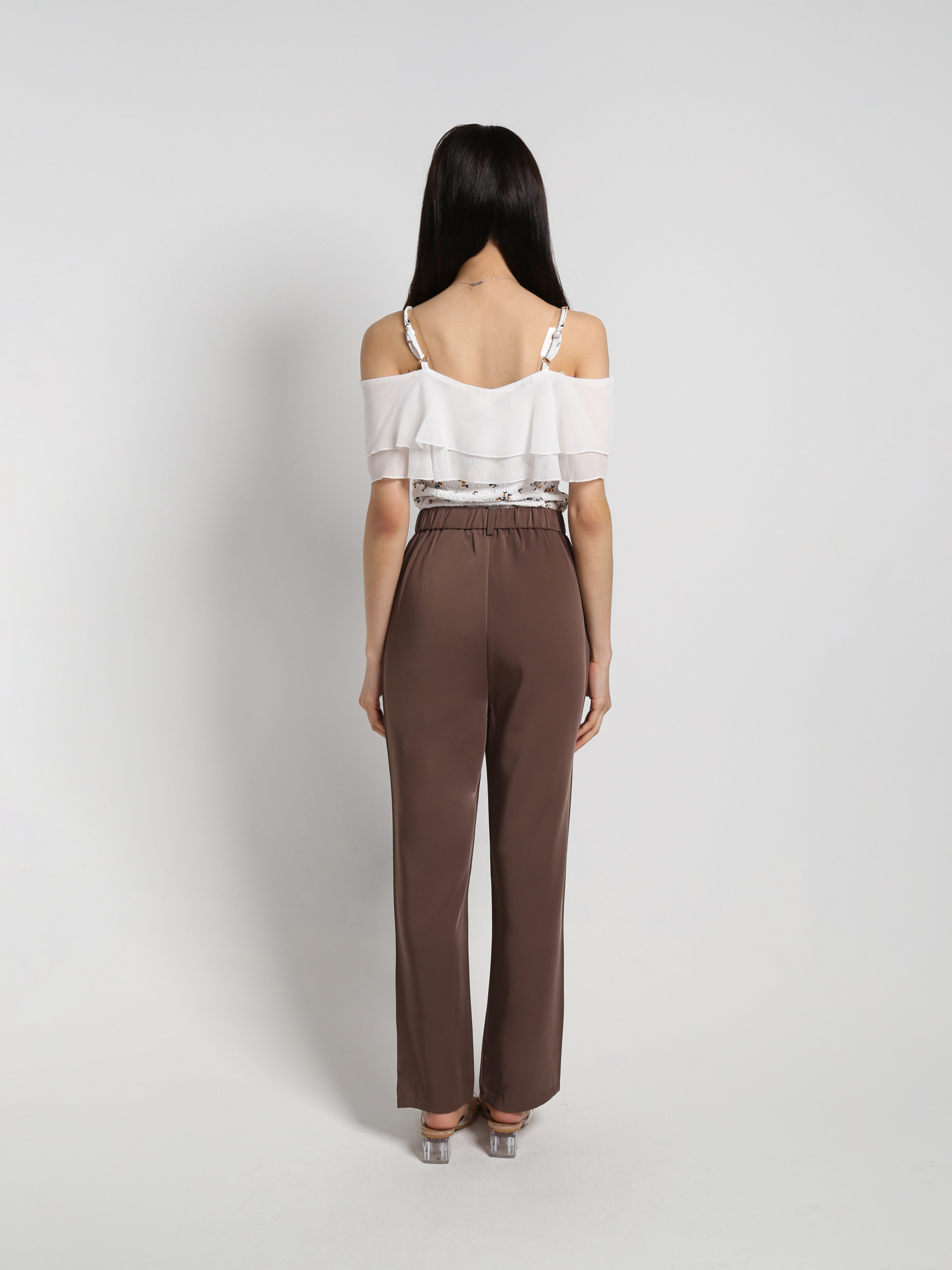 Layered Chiffon Off Shoulder Strap With Floral Top 18390