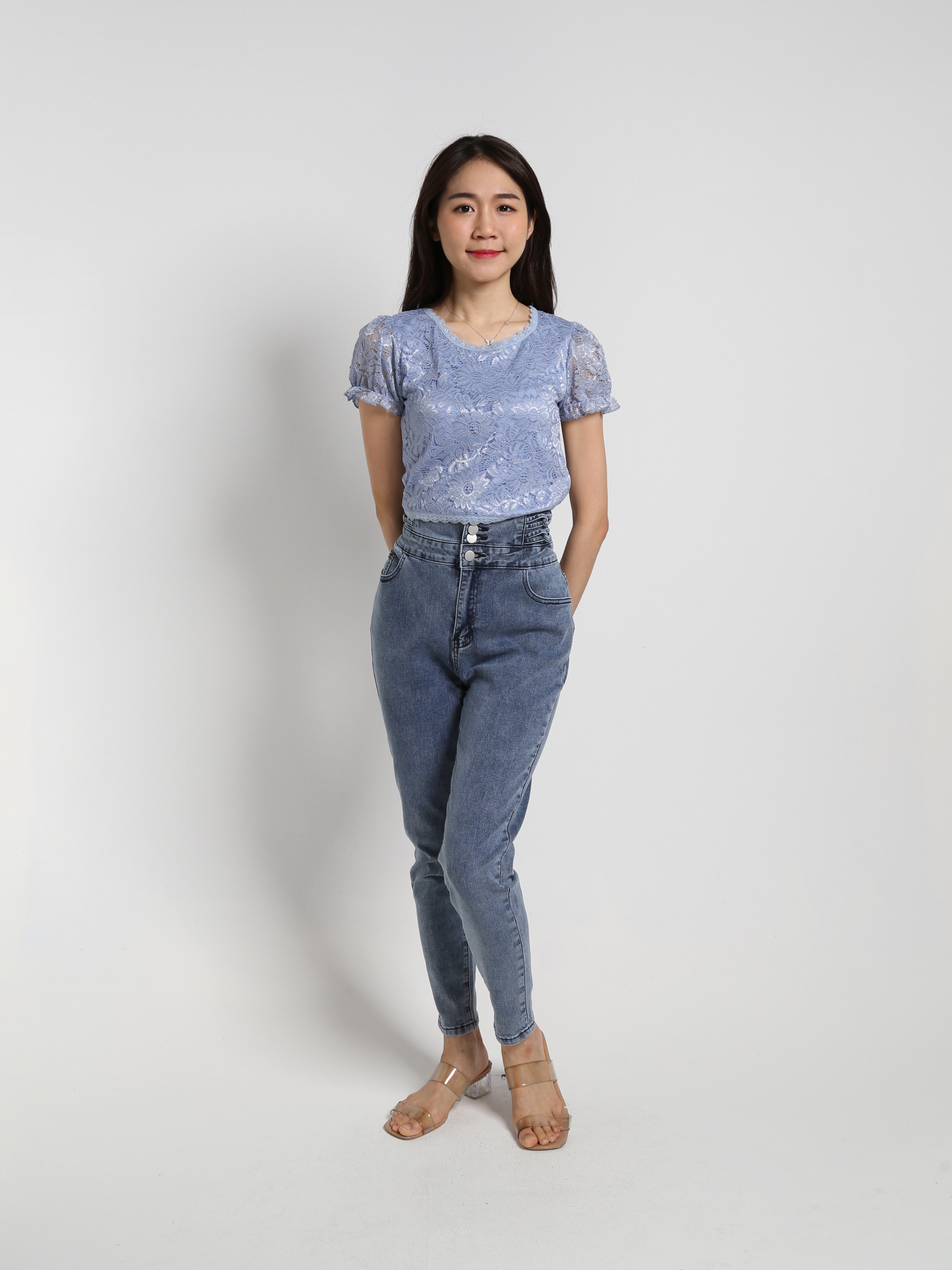 Puff Sleeve Lace Top 19146