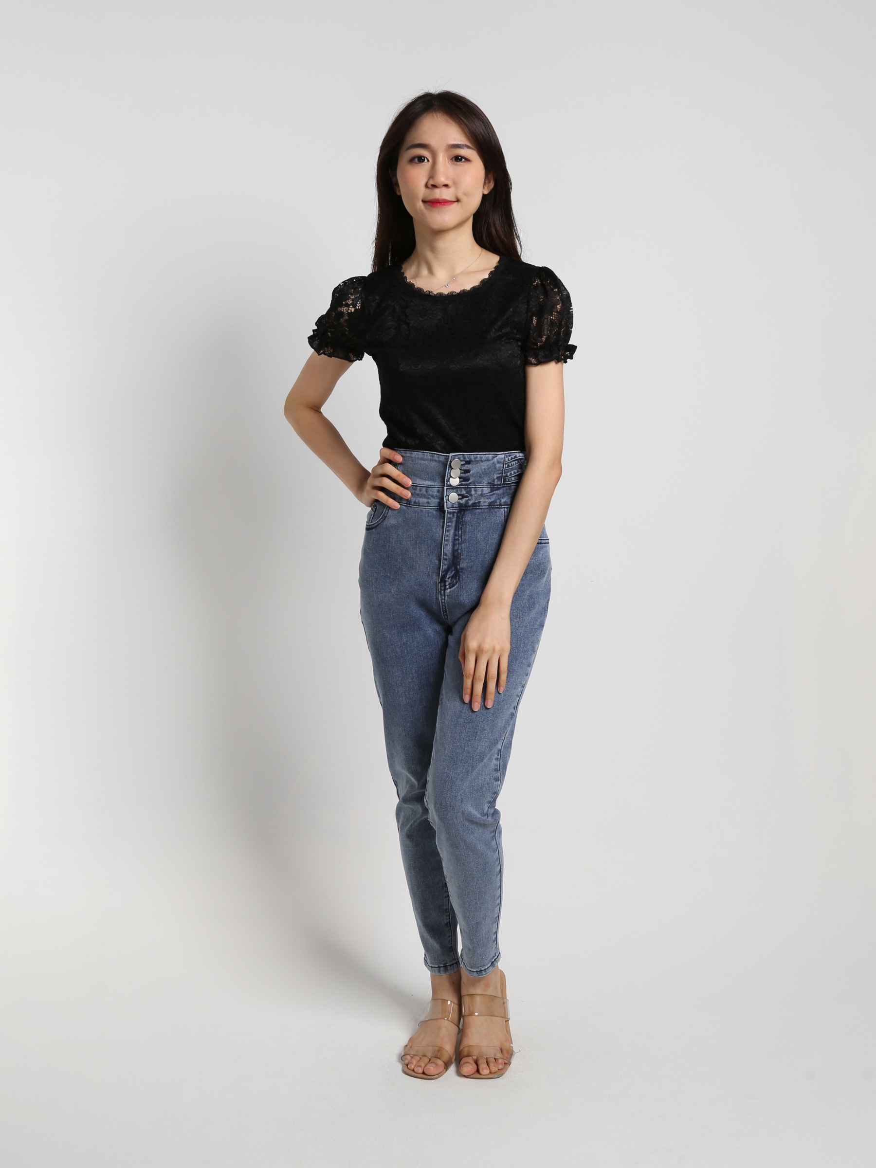 Puff Sleeve Lace Top 19146