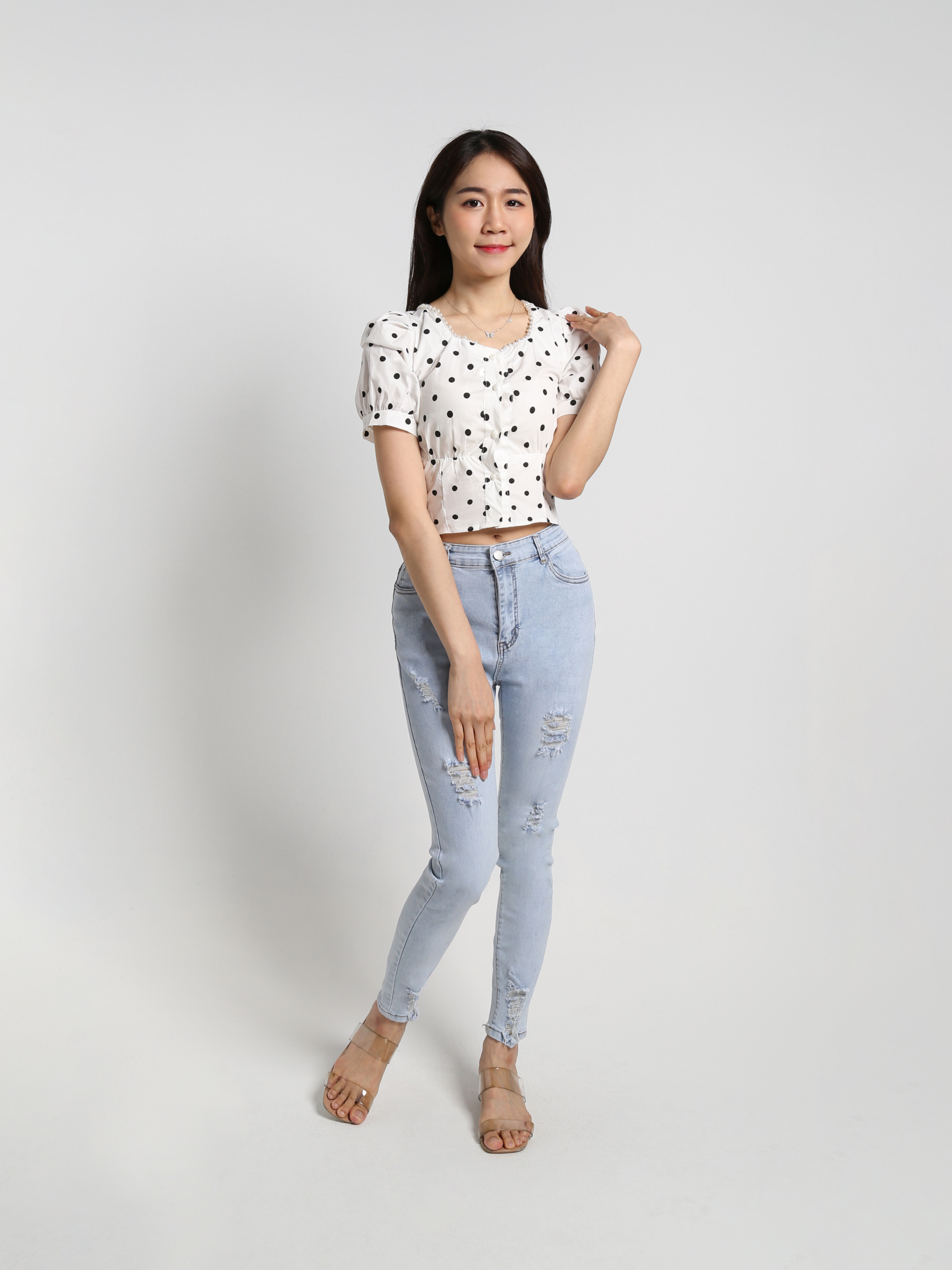 Polka Dot With Tie Up Top 18347