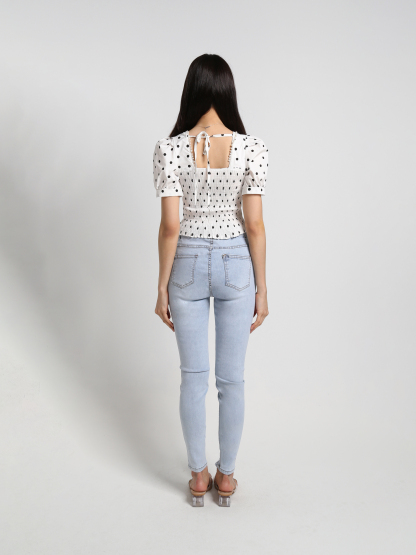 Polka Dot With Tie Up Top 18347