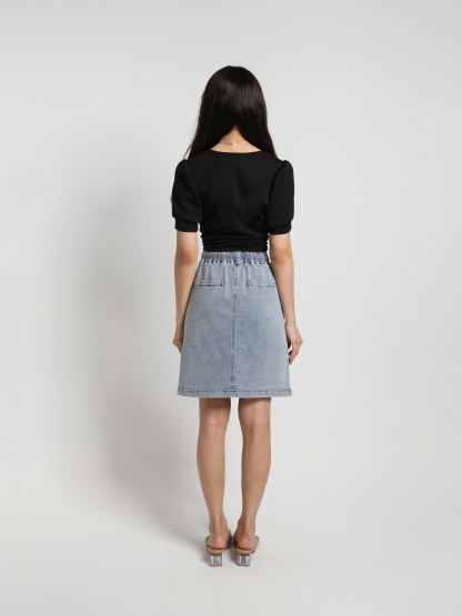Denim Waist Stretchable Skirt 25600